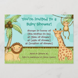 Djungelbabyar - baby showerinbjudan inbjudningar