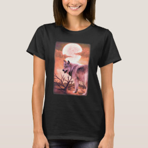 Djungelberg natt ylar mot månen vargar V T Shirt