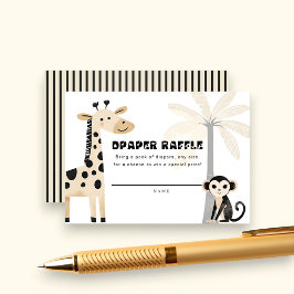 Djungeldjur Baby Shower Blöjtomte Lott Tilläggskort