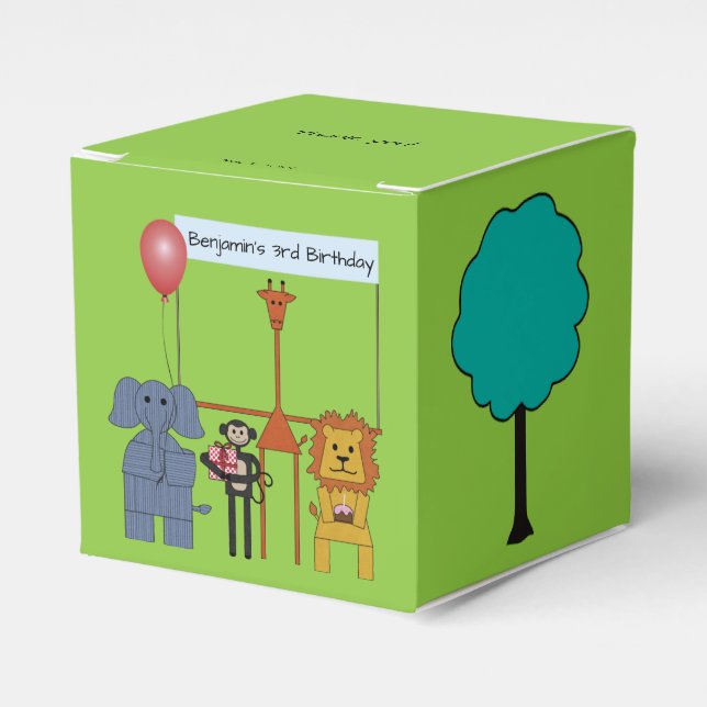 Djungeldjur Födelsedagsfest Gåva Box Presentaskar (Framsidan Sidan)