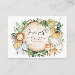 Djungeldjur för babypojkar blöjlotteri tilläggskort