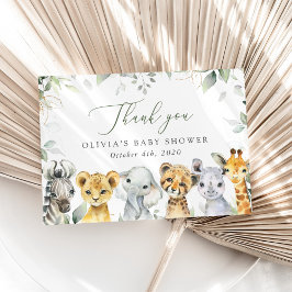 Djungeldjur, Safari, Vild en, Baby Shower Tack Kort