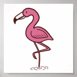 Djungelflamingo Liten tryck