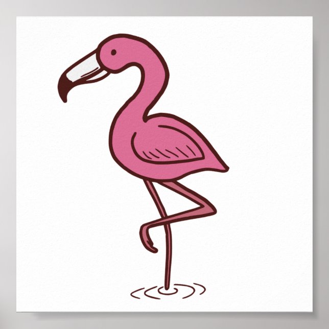 Djungelflamingo Liten utskrift Poster (Framsidan)
