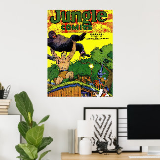 Djungelgorillans håla Vintage Comics Poster