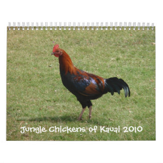 Djungelhönor av den Kauai 2010 kalendern Kalender