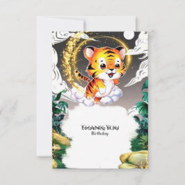 Djungelkul Tiger Födelsedag Tack Kort