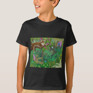 Djungelleoparden lurar den mörka T-tröja T-shirt