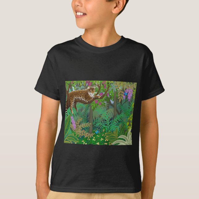 Djungelleoparden lurar den mörka T-tröja T-shirt (Framsida)