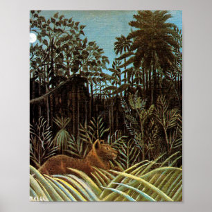 djungeln med lejona av Henri Rousseau Poster