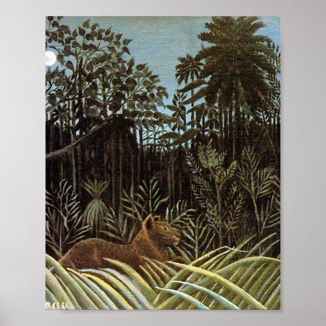 djungeln med lejona av Henri Rousseau Poster (Framsidan)