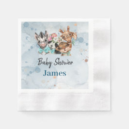 djungeln Safari wildon baby namn med djur Pappersservett