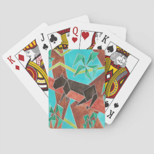Djungelpanter Original Abstrakt Konst Casinokort