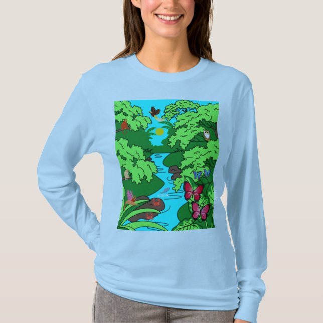 Djungelparadis med vilda djur t shirt (Framsida)