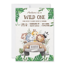 Djungelparty-inbjudan för Safari-djur