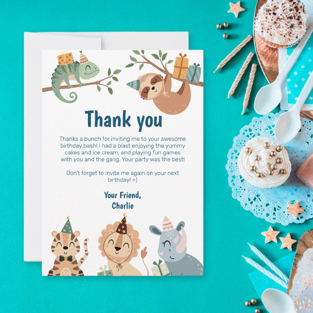 Djungelpartydjur, tack för inbjudan till festen (Skapare uppladdad)