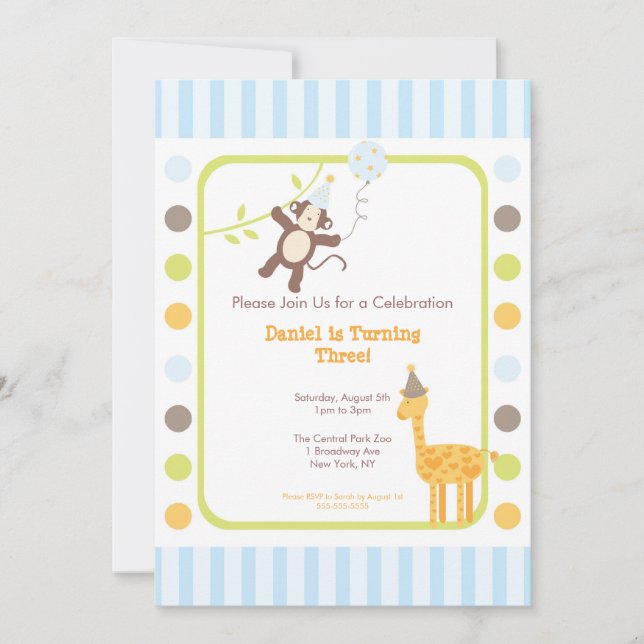 Djungelroligtfödelsedagsfest inbjudan (Framsida)