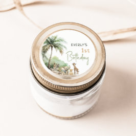 Djungelsafari Djur Födelsedagsfest Fördelar Kliste Runt Klistermärke