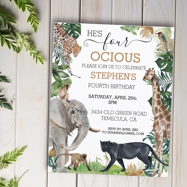 Djungelsafari Fjärde Födelsedagsfest Svarta Panter (Skapare uppladdad)