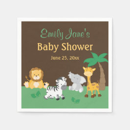 Djungelsafari Pojke Baby Shower Servetter