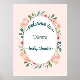 Djungelsafari Vild Baby Shower Poster