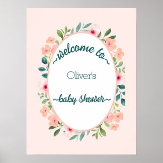Djungelsafari Vild Baby Shower Poster