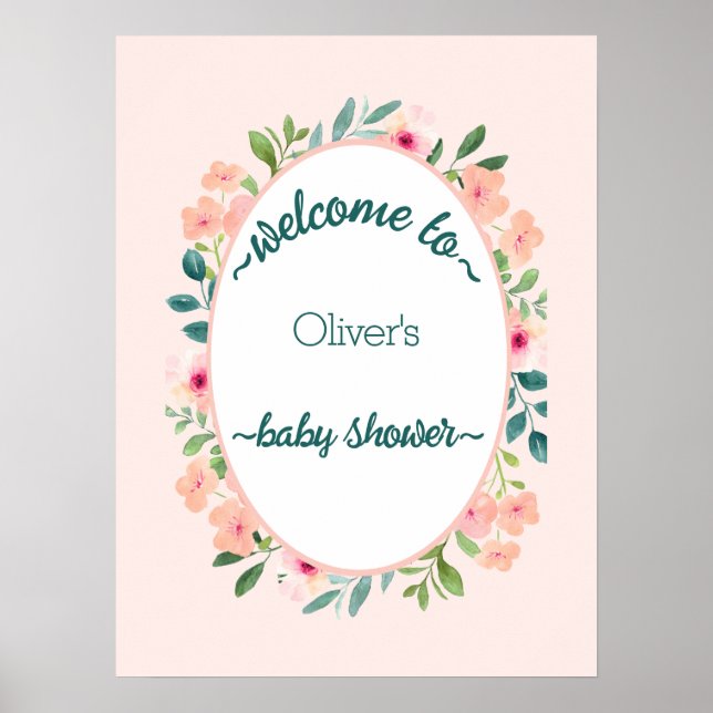 Djungelsafari Vild Baby Shower Poster (Framsidan)