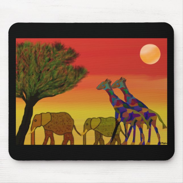 Djungelsolnedgång Mousepad Musmatta (Framsidan)