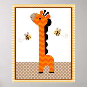 Djungelstack Giraff Baby Nursery Art/Poster Poster