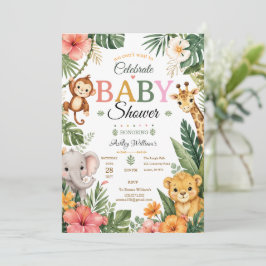 Djungeltema Baby shower Inbjudningar