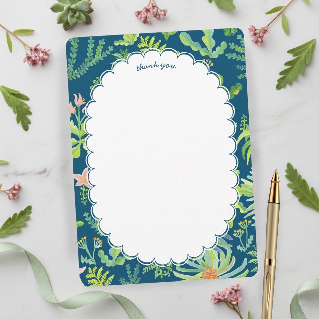 Djungelträdgård Akvarell Anpassad BRÖLLopsfest Tack Kort (Jungle Garden Watercolor Custom BRIDAL SHOWER Thank You Card
)