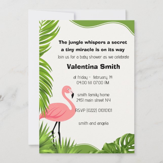 djungelviskar inbjudan babydusch (Framsida)