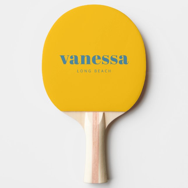 Djup Aqua Full Minimal Modern Klassisk Namn Pingisracket (Framsidan)