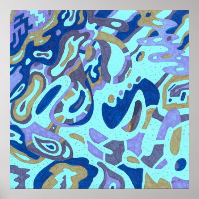 "Djup är Oceanen" Ursprunglig Abstrakt Poster (Framsidan)
