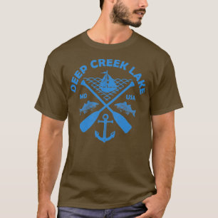 Djup Bäck Sjö Maryland Fishing Boat Paddle Adven T Shirt