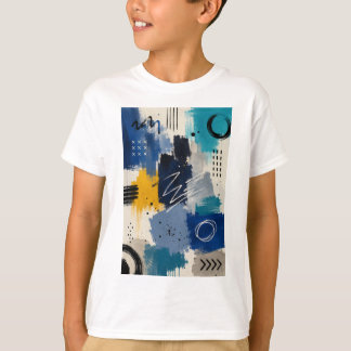 Djup Blå Abstrakt Energi T Shirt