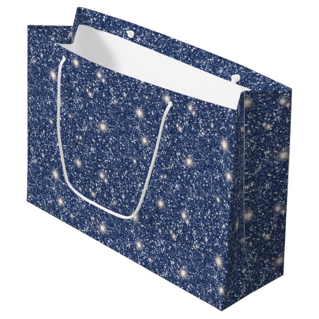 Djup Blå Glitter Födelsedag (Framsidan Vinklad)