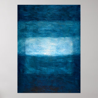 Djup Blå Horisont Abstrakt Med Texturerad Atmosfär Poster