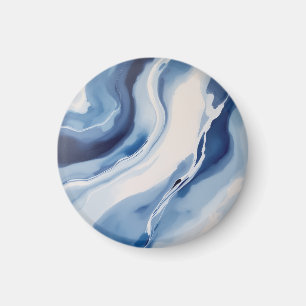 Djup Blå Marmor Magnet
