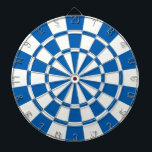 Djup blå och vit piltavla<br><div class="desc">Deep Blue and White Dart Board</div>