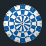 Djup blå och vit piltavla<br><div class="desc">Deep Blue and White Dart Board</div>