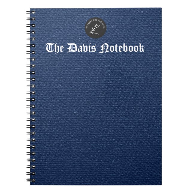 Djup blå, texturerad, minimalistisk bakgrund anteckningsbok (Framsidan)