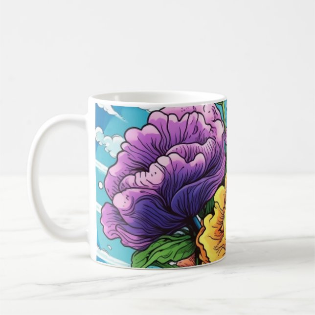 Djup blomsterkort  kaffemugg (Vänster)