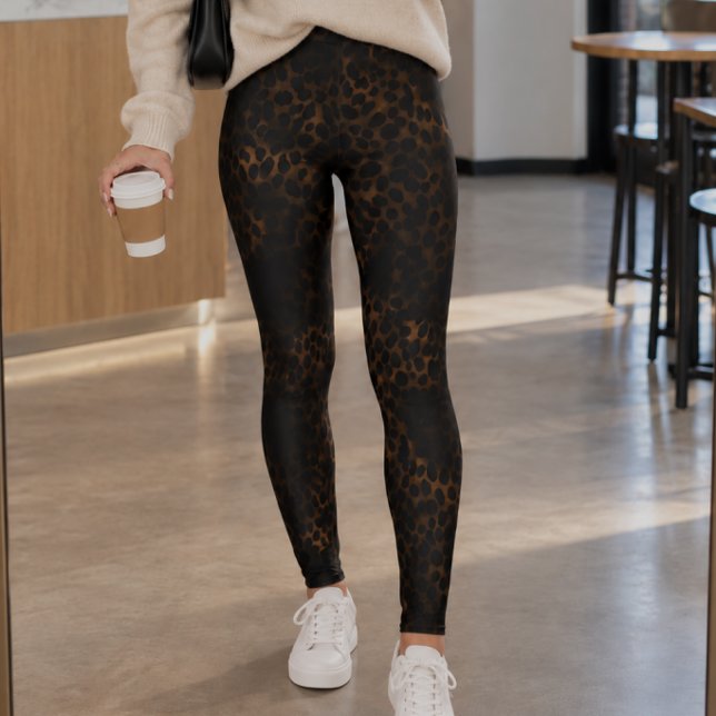 Djup Brun Gradient Gepardtryck Leggings (Skapare uppladdad)