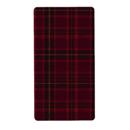 Djup burgunder svart Blackwatch Tartan-rutigt möns Fraktsedel