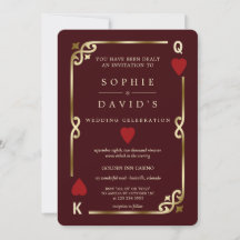 Djup Burgundy Kasino Las Vegas Poker Bröllop