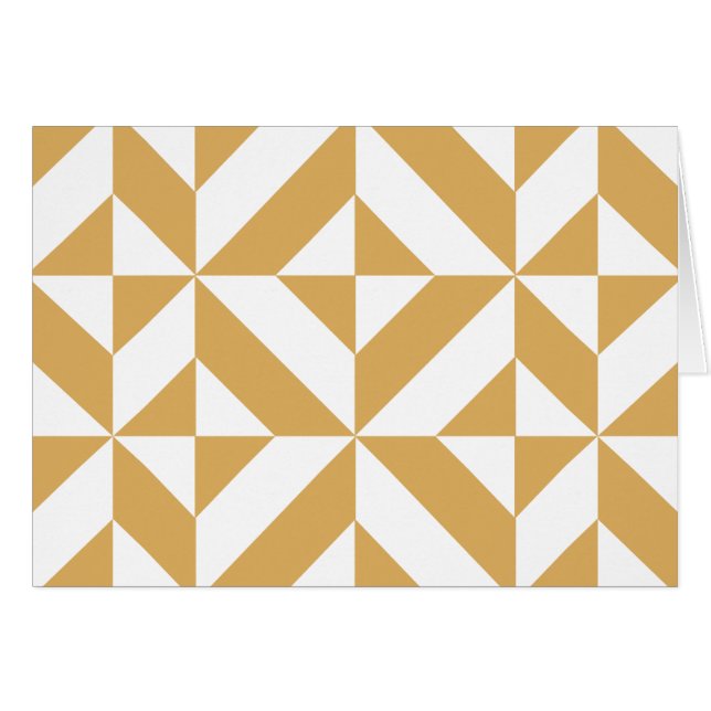 Djup Coola Guld Geometric Deco Cube Mönster Hälsningskort (Framsidan Horizontal)