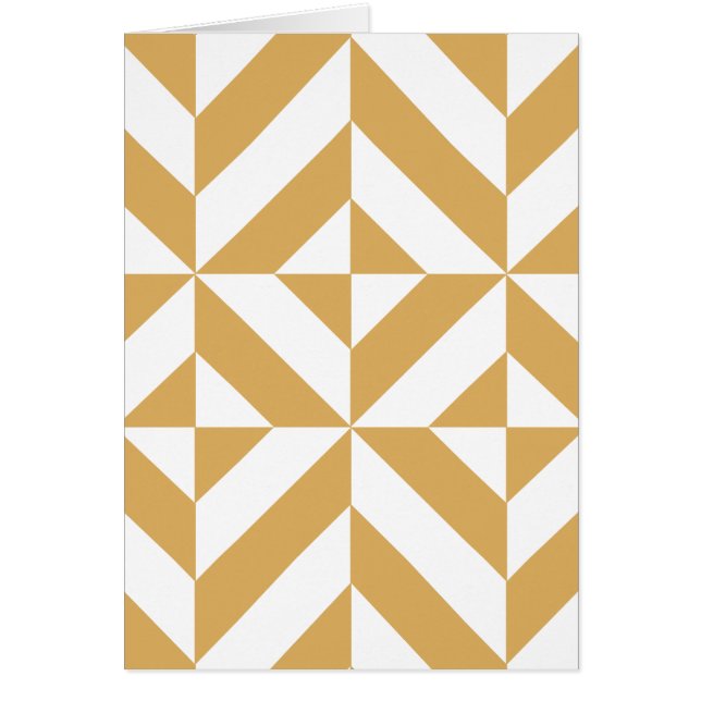 Djup Coola Guld Geometric Deco Cube Mönster Hälsningskort (Framsidan)