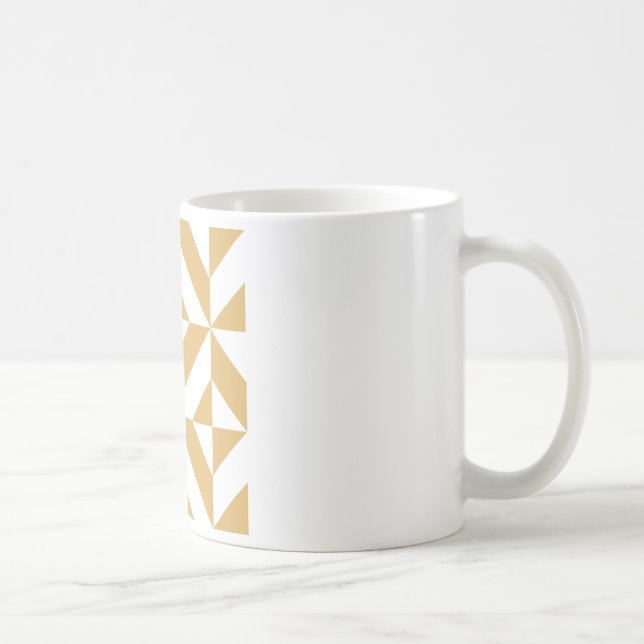 Djup Coola Guld Geometric Deco Cube Mönster Kaffemugg (Höger)
