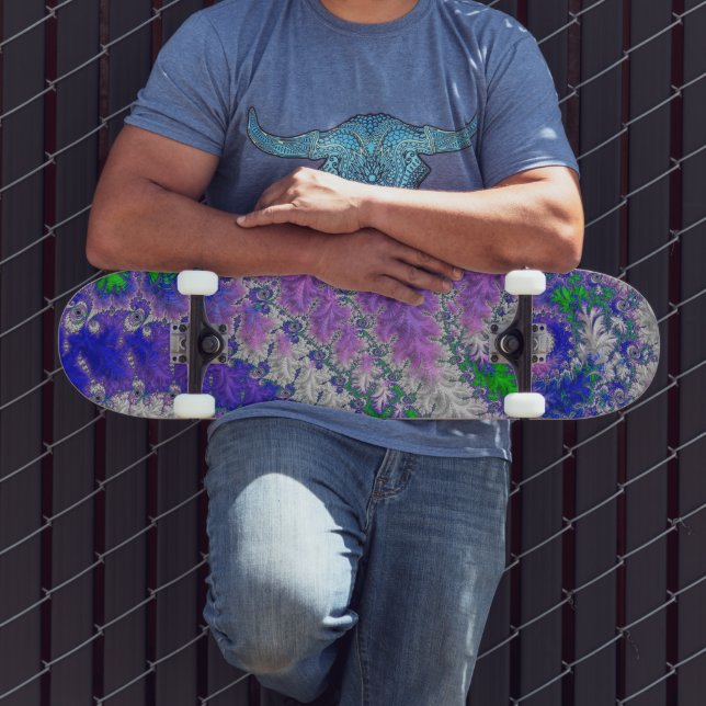 Djup färgrik funky trippy fraktal spiral mini skateboard bräda 18,5 cm (Utomhus 3)